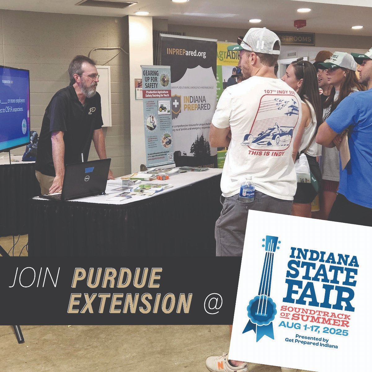 Farm work comes with risks. Visit the #PurdueExtension Building at the <a href="/IndyStateFair/">Indiana State Fair</a> today from 3-7 pm to learn how <a href="/NatlAgrAbility/">National AgrAbility</a> and Gearing Up for Safety are helping Indiana’s farm families stay safe and supported.