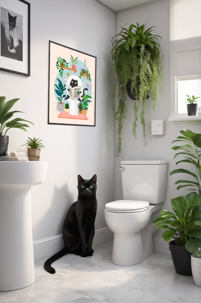 catnipartprints's tweet photo. Funny black cat digital prints available in my shop!  SAVE 20% on your purchase today!     Link below🛒 https://t.co/vZtOLjo87K #CatLovers #ArtPrints #homedecor #etsy #etsyshop #cats #digitalart #blackcat #digitalprints #retro #wallart #funnycat #Interiordesign #bathroomdecor https://t.co/MzjAaRL9xM