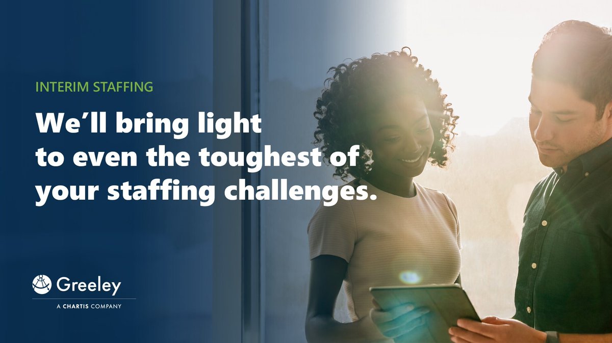 ChartisQuality's tweet image. Our interim talent helps you operate, optimize, and transform. At Greeley, we’re ready to rise with seasoned experts can step in on day one and get to work fast with no fuss. Learn more: hubs.ly/Q03CL4Cg0