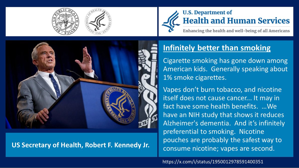 Hey, <a href="/SecKennedy/">Secretary Kennedy</a> has got it right. Vapers appreciate him for staying true to his word. Please ForcE <a href="/DrMakaryFDA/">Dr. Marty Makary</a> to do the same. So far, 302,900 smoking deaths, All Adults, zero youth, since he took the job. Hes  addicted to propaganda &amp; hiding the truth &amp; Safety of Vape!
