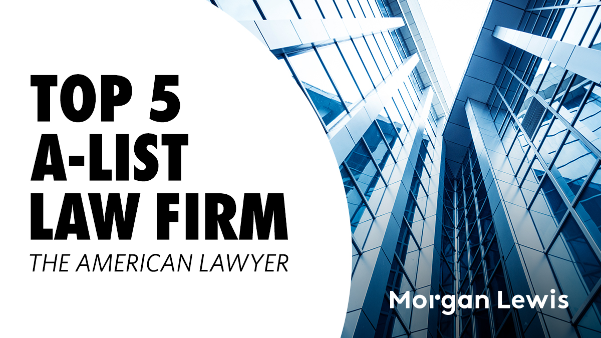 MorganLewisLaw's tweet image. We are honored to once again be ranked among the Top 5 by The American Lawyer as part of its annual A-List, which recognizes the “most well-rounded” firms in the United States.

Learn more about our firm and culture: bit.ly/3XIYiHP