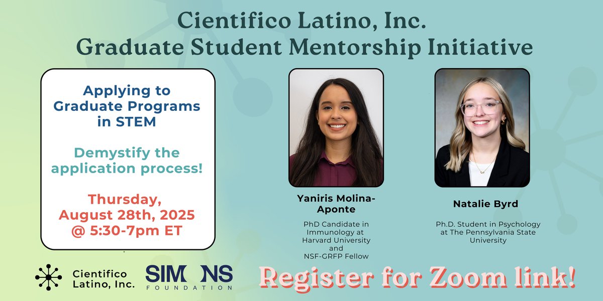 🎓 Planning to apply to STEM graduate programs?

Join us for our webinar: “Applying to Grad Programs in STEM” on Thursday, 8/28 at 5.30pm ET.

Gain key insights on:
✅ Grad school application timeline
✅ How to choose the right program

🔗 Register: eventbrite.com/e/gsmi-2025-ap…