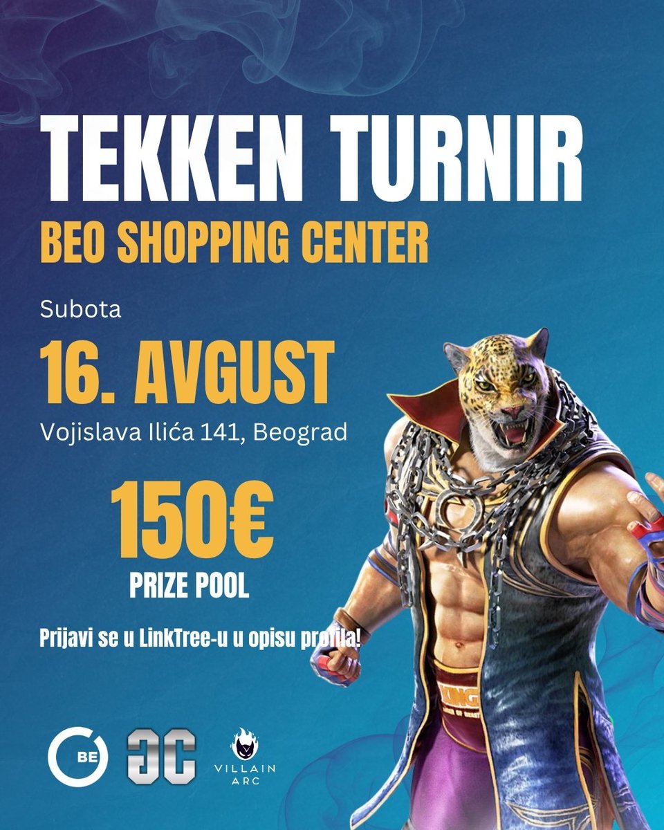 In two days, we are hosting another Tekken 8 tournament in Belgrade, so stop by!

Time/Date: Saturday, 16.8., 12:00
Prize Pool: 150e
Location: Beo Shopping Center, Radnička 9, Beograd
Signups: forms.gle/Jvv44qEAiQCF7X…