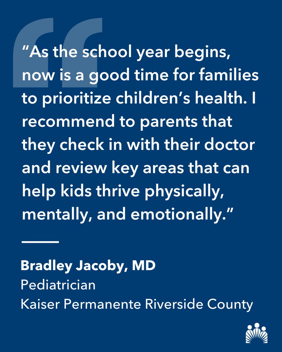 A healthy start to the school year begins with a few simple routines. Dr. Bradley Jacoby reminds parents to reset kids’ sleep schedules and fuel their days with nutritious meals. Small changes now can set students up for success all year long. 🔗 
k-p.li/410RCpp