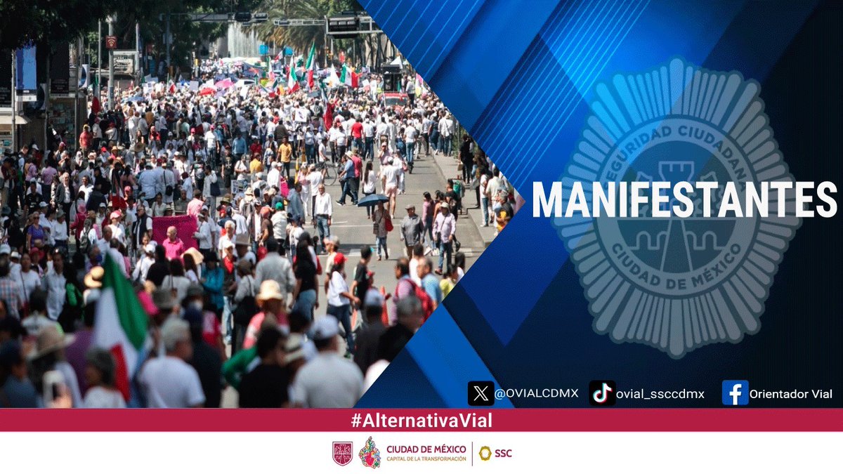 #PrecauciónVial | Cerrada la circulación en Av. Río Churubusco al Poniente a la altura de Filipinas, colonia Portales, alcaldía Benito Juárez, por manifestantes. #AlternativaVial Av. Miguel Ángel de Quevedo.