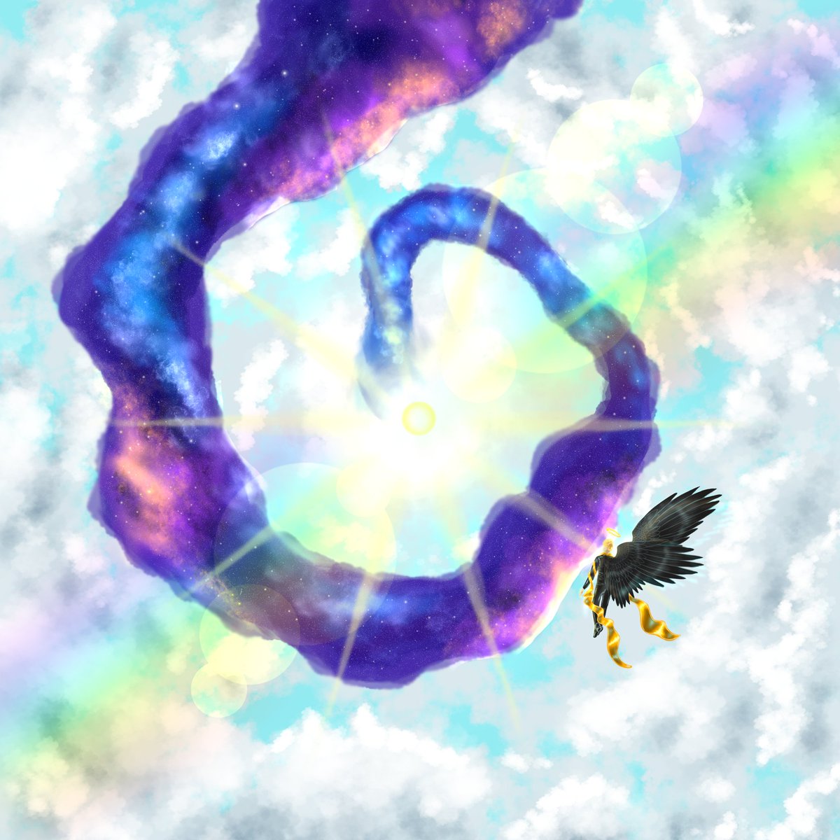 Simply_Animaxer's tweet photo. Made these for @DJStriden. I had fun drawing his angel-like oc in space scenarios. https://t.co/koDEqrFTTK