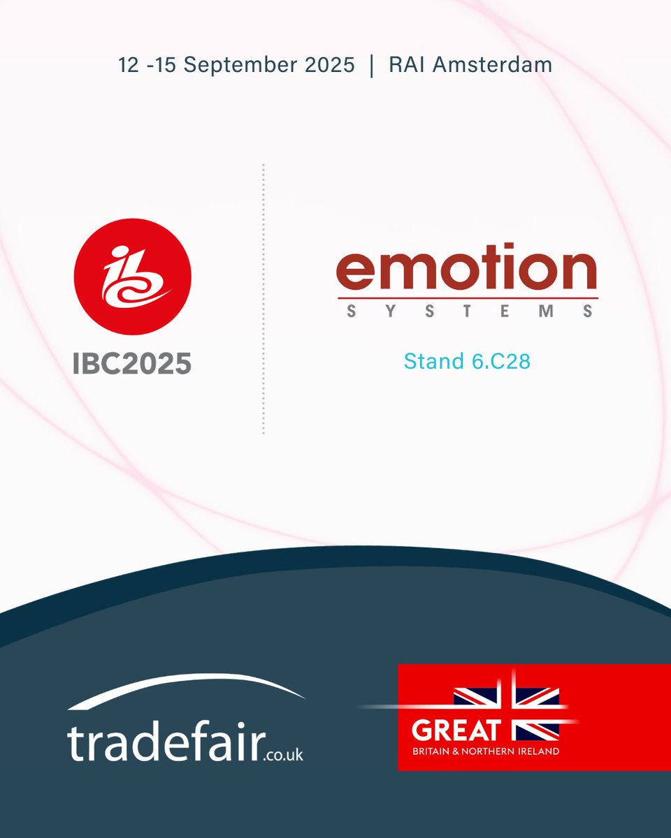 TFSUK's tweet image. At @ibcshow 2025, @EmotionSystems will be in the #UKPavilion showcasing their latest innovations in #AudioProcessing software. See how their solutions streamline workflows, cut costs and deliver exceptional audio quality. bit.ly/47rWTu0  
#UKatIBC25 #IBC2025
