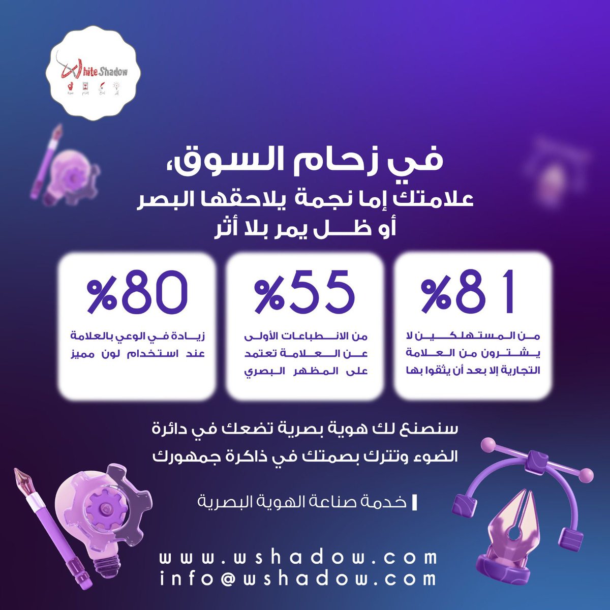 wshadow_co's tweet photo. في عالم تتزاحم فيه الأصوات، لا يكفي أن يكون لك شعار… بل يجب أن يكون لك حضور يفرض نفسه.  

#وايت_شادو #تصميم #هويات_بصرية #شعارات https://t.co/Mf7oExwXKr