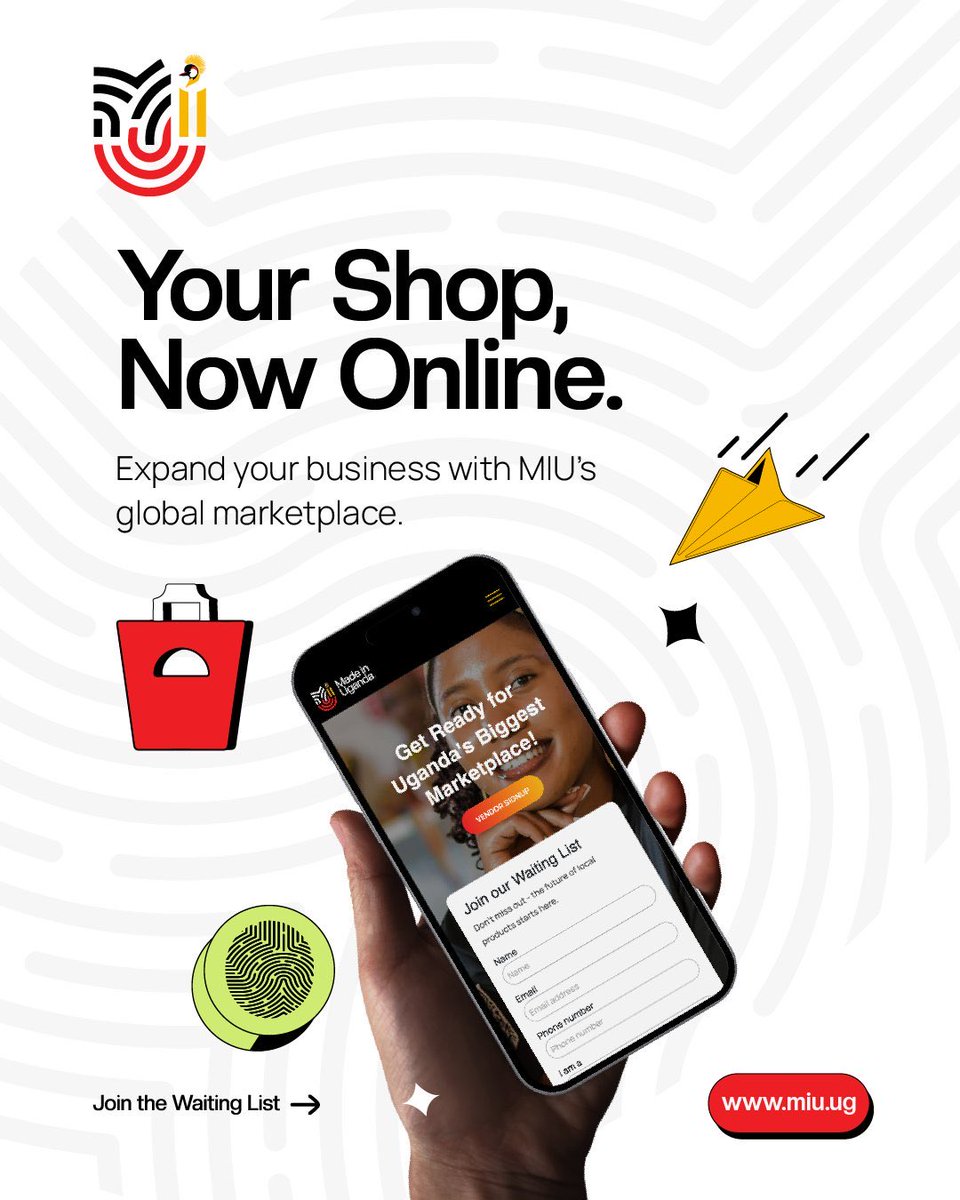 Atiluk (@atiluk_1) on Twitter photo Take your business beyond borders with <a href="/ugandanmade256/">Made In Uganda</a>’s marketplace 🌍. Secure your spot on the waiting list at miu.ug and join the wave powering Uganda’s e-commerce growth.
Your store, just a click away
#MadeInUganda
#MIU Take your business beyond borders with <a href="/ugandanmade256/">Made In Uganda</a>’s marketplace 🌍. Secure your spot on the waiting list at miu.ug and join the wave powering Uganda’s e-commerce growth.
Your store, just a click away
#MadeInUganda
#MIU