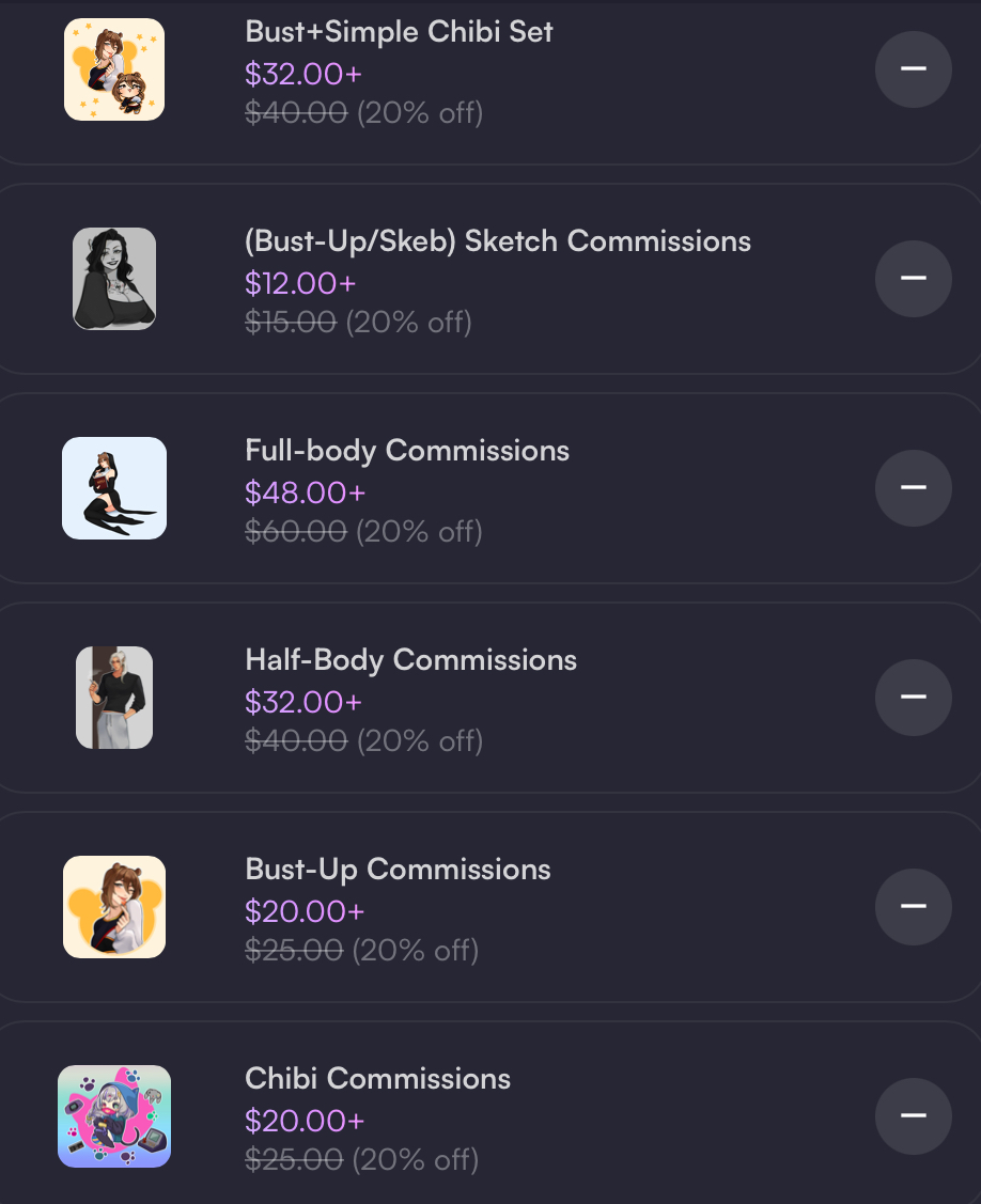 i discounted all of my available services🥲 this  is the lowest i can go so i apologize m_  _)m