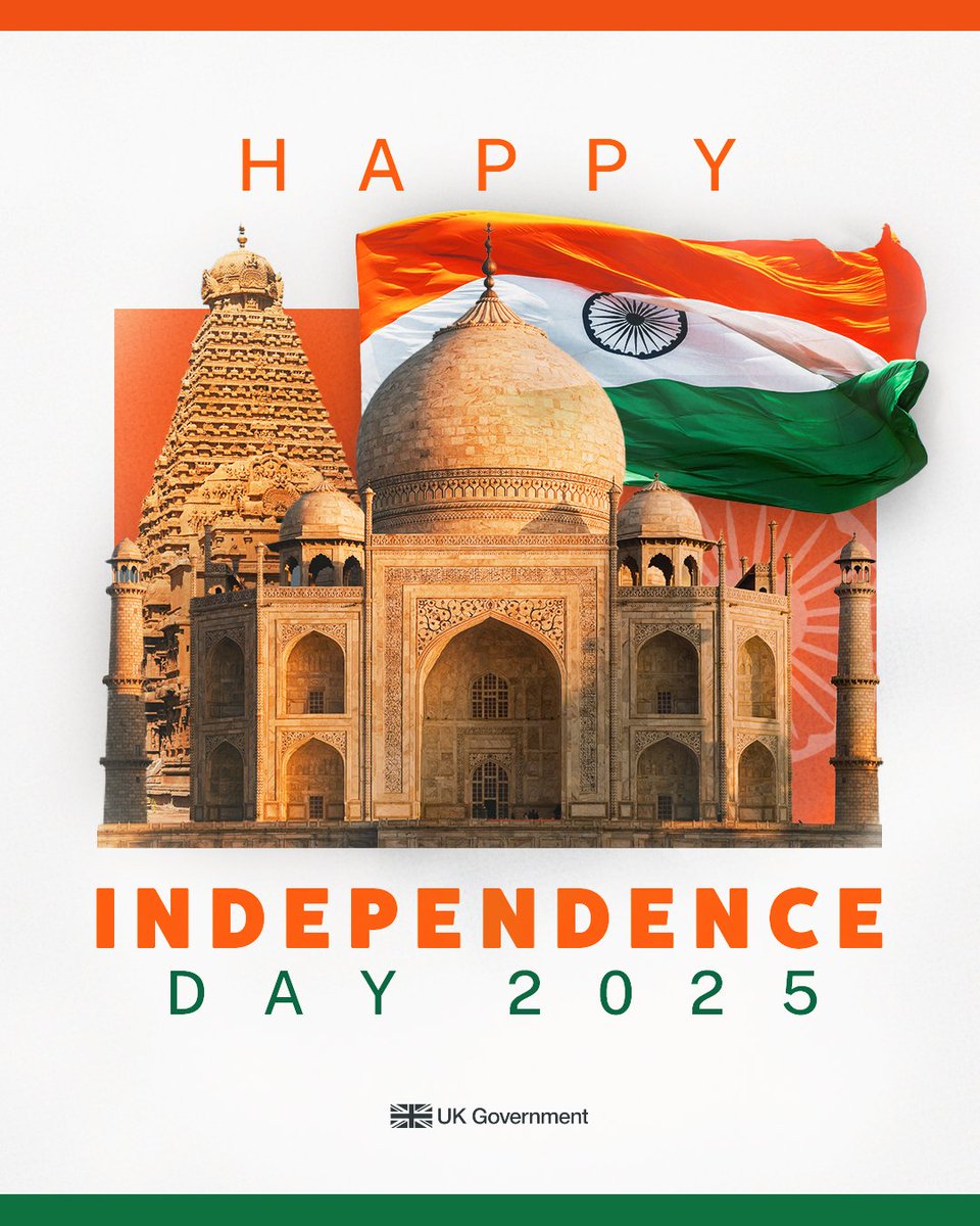 Wishing Indians in the UK, in India and around the world a very happy Independence Day 🇮🇳🇬🇧 <a href="/UKinIndia/">UK in India🇬🇧🇮🇳</a>