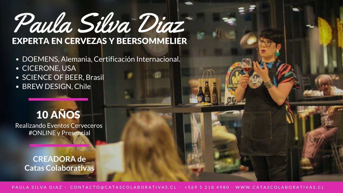 CatasColaborati's tweet photo. @EmbSueciaChile @GabrielBoric Bienvenida!!! debieramos hacer una cata con cervezas suecas. Soy beersommelier y acabamos de cumplir 10 años en mi querido proyecto Catas Colaborativas. Mujer beersommelier en un mundo q los hombres sienten suyo. https://t.co/1cN3vTGkyt