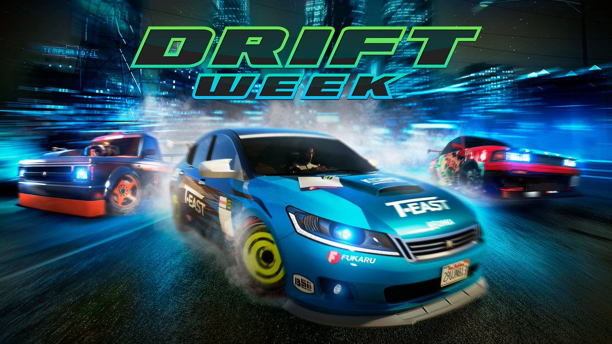 RockstarGames's tweet photo. Drift week slides into GTA Online with a free vehicle and street-ready upgrades.

Claim the new Declasse Drift Walton L35 for free and open up a world of corner-hugging precision with Drift Tuning Upgrades on four more rides: https://t.co/xwBxabaaur https://t.co/wYQuRJ4lSB