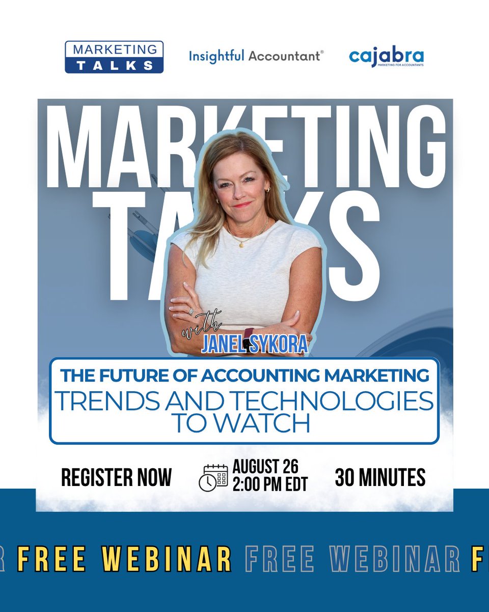 💭 Tired of competing on price?
💭 Stuck with unpredictable leads?

📅 August 26, 2025
🕑 2:00 PM EDT

Don’t get stuck in the old marketing model.
🔗  hubs.li/Q03CLZ0D0

#IAMarketingTalks #AccountingMarketing #MarketingForAccountants