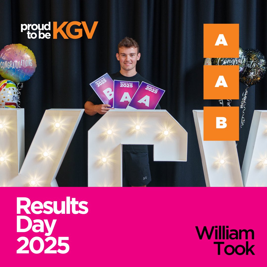 kgvsixthform's tweet photo. Congratulations to William Took who achieved AAB in his A-Levels and is heading off to @sheffielduni to study Law!

We wish you the very best for your future career in
Law, we're all rooting for you! #ProudToBeKGV
#ALevels #ResultsDay https://t.co/IVv4y4jcdM