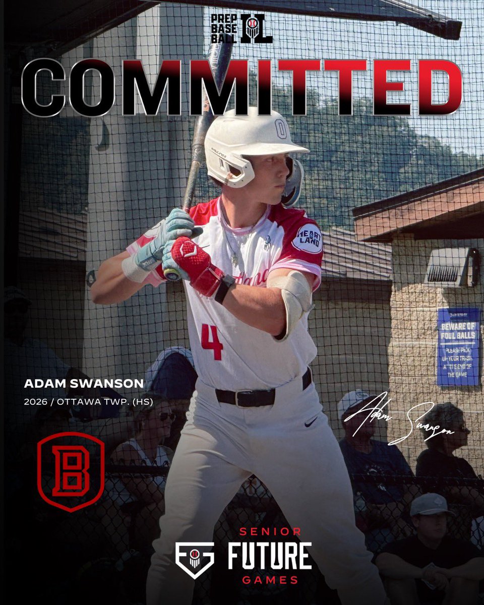 C/OF Adam Swanson (Ottawa Township, 2026) commits to Bradley University.

Swanson, currently ranked No. 37 in the state, was a standout performer for Team Heartland in the #PBSFG25.

(<a href="/BradleyBaseball/">Bradley Baseball</a> | <a href="/OHS__baseball/">Ottawa Pirates Baseball</a>)

#ILStateGamesCommit

👤: loom.ly/pyhqKdc
