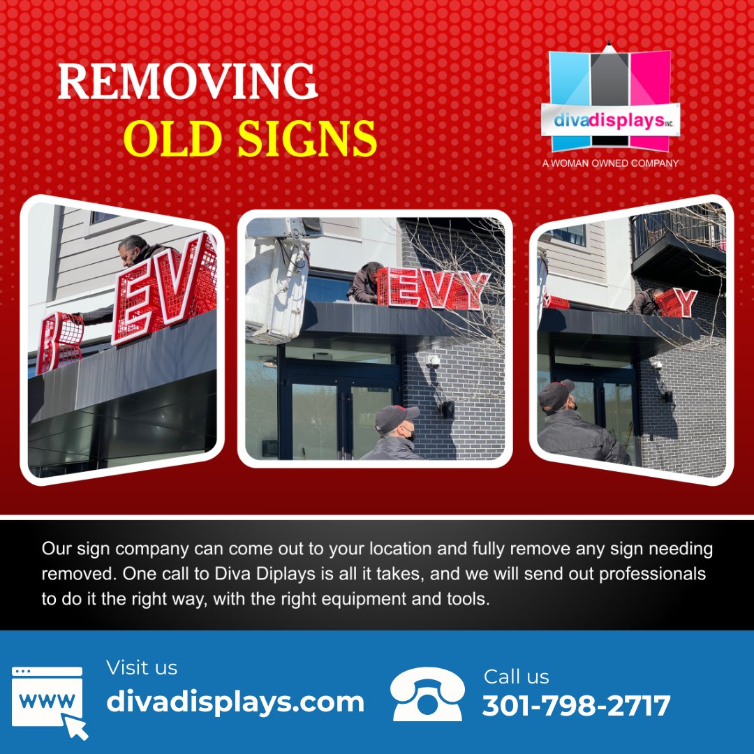 Divadisplaysinc's tweet image. 🚧 Out with the Old, In with the Bold! ✨
📞 301-798-2717
🌐 divadisplays.com
#SignRemoval #DivaDisplays #OutWithTheOld #SignageExperts #WeMakeYouLookGood