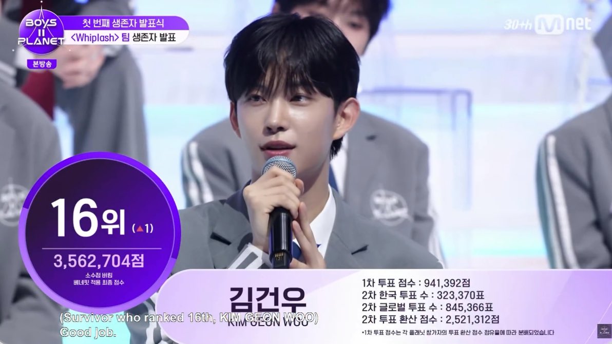 ALPHADRIVEONEBR's tweet photo. ❗️◇ O participante Kim Geonwoo ficou em 16° lugar, passando para a próxima fase.

#BOYS2PLANET #보이즈2플래닛 #Mnet https://t.co/F9pgkmdCpw