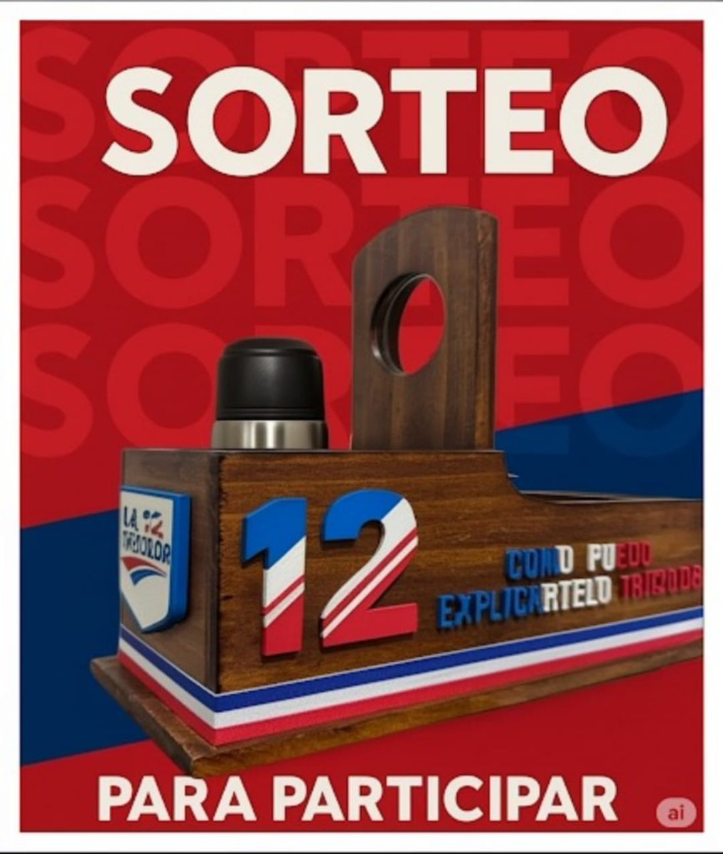 Imperdible promoción de La12Tricolor.!! Este hermoso premio puede ser tuyo.

 Que tenés que hacer? 

Seguirnos en Twitter, suscribirte al canal de Youtube (La12Tricolor-e5w)
y dale like a la publicación. Sorteo primer sábado de setiembre en vivo.