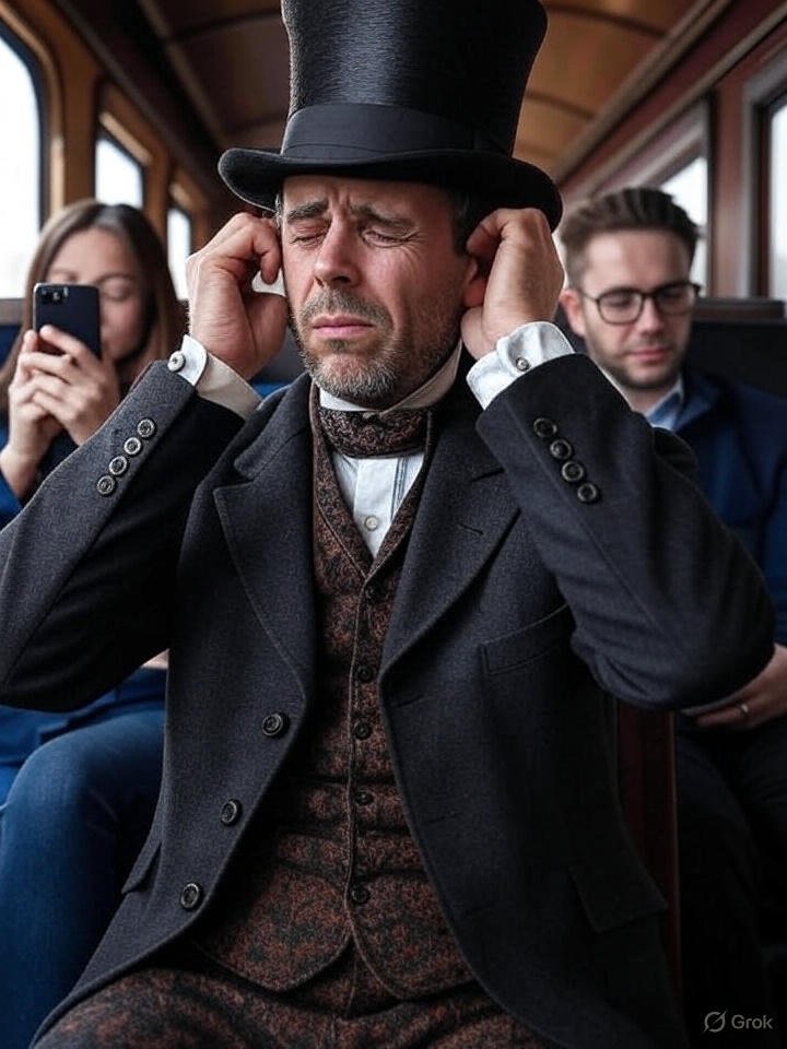 Public transport <a href="/TfL/">TfL</a> : a shared journey, not an audition for your Netflix playlist or nasal conference call. Yet here they are, serenading strangers with sonic smugness. thecynicalsoak.blogspot.com/2025/08/the-sc… #PublicEtiquette #TrainLife #NoisePollution #Phones