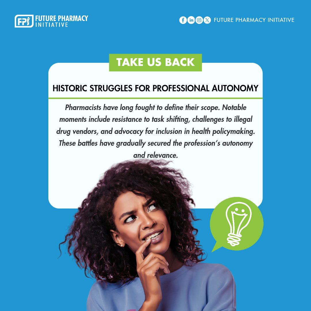 TheFPInitiative's tweet image. 💊From Resistance to Recognition
Pharmacists fought for autonomy, resisting task shifting, stopping illegal drug vendors, and gaining a voice in health policy. These wins strengthened the profession.
#TakeUsBack #PharmacyHistory #PharmacyAdvocacy #FuturePharmacyInitiative