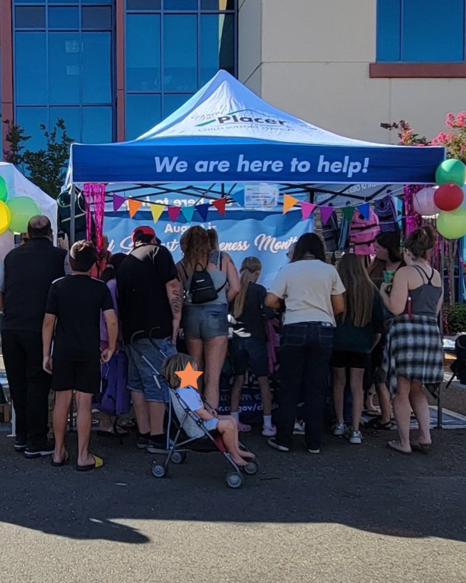 PlacerCSS's tweet photo. Our 2025 End of Summer Bash is a Wrap! We handed out 365+ backpacks!! Thank you for letting us help prepare your kids for success!

Placer Co Dept of Child Support Services wishes you a wonderful 25-26 SY! 

#BackToSchool #ChildSupportAwarenessMonth #PlacerCounty #RocklinEvents https://t.co/DMNccn6QLK