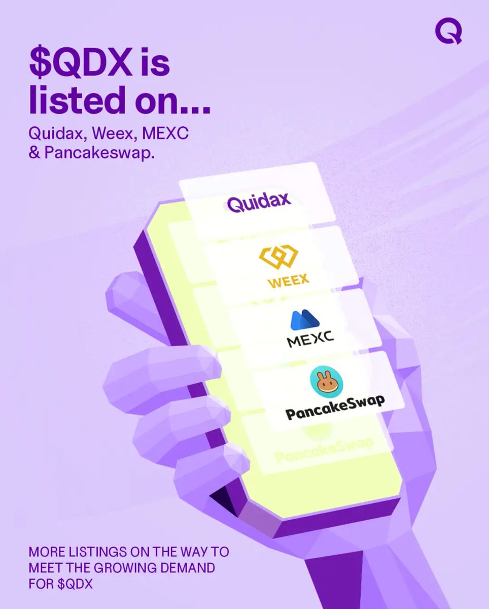 James Rock (@rock_leenft) on Twitter photo QDX can be bought on Quidax, WEEX, MEXC and PancakeSwap (v2).
Super bullish on this project <a href="/qdx_token/">Quidax Token</a>
20% of the BNB revenue generated from the dApp is allocated for buy-back & burn. Each month, this allocation is used to buy QDX tokens which are then burnt out of circulation QDX can be bought on Quidax, WEEX, MEXC and PancakeSwap (v2).
Super bullish on this project <a href="/qdx_token/">Quidax Token</a>
20% of the BNB revenue generated from the dApp is allocated for buy-back & burn. Each month, this allocation is used to buy QDX tokens which are then burnt out of circulation