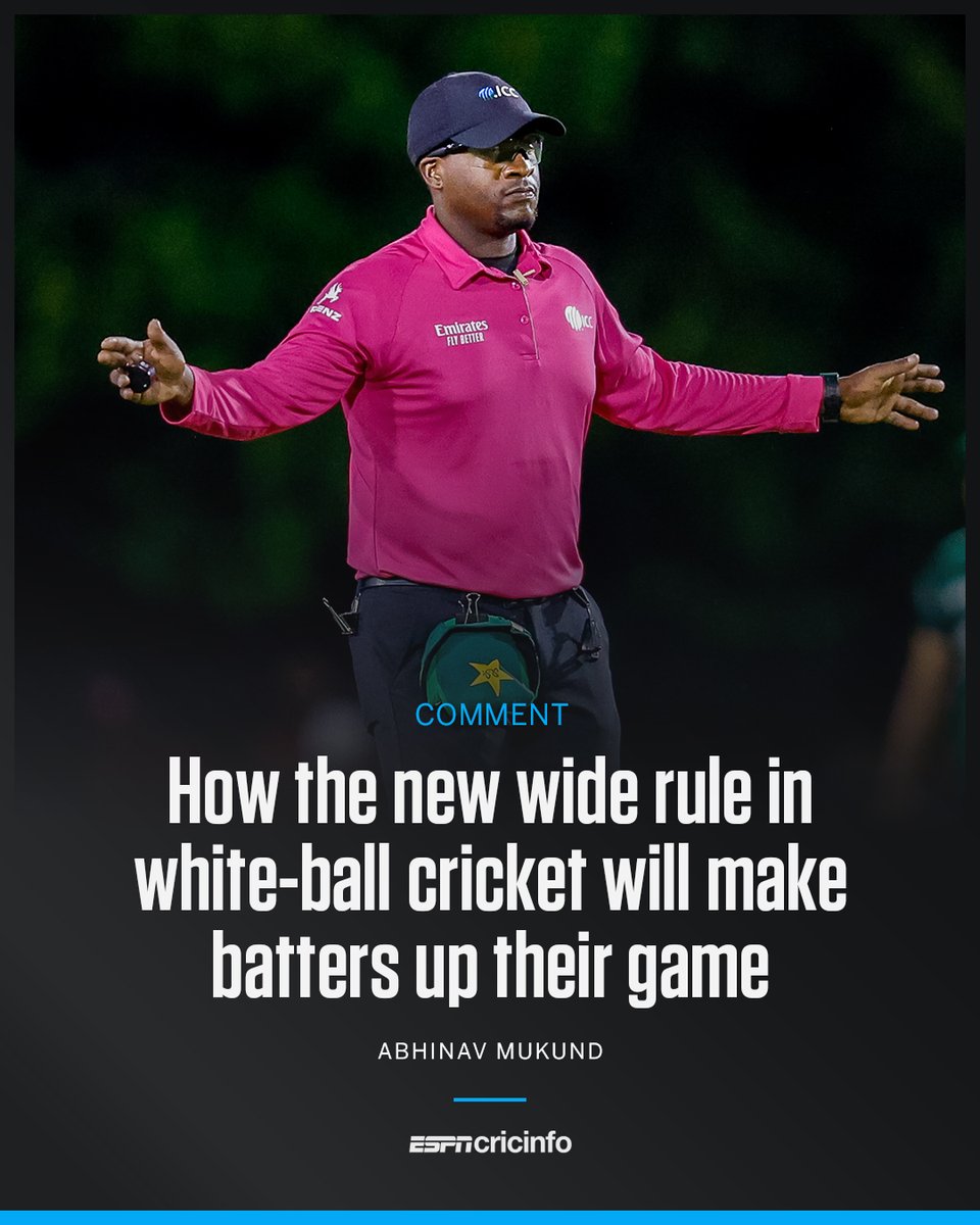 ESPNcricinfo's tweet photo. By giving bowlers a little leeway down the leg side, it will make batters bring new skills and forgotten strokes into play, writes former India cricketer @mukundabhinav ✍️

Read more: https://t.co/MTaxcILEif https://t.co/DdefCGtiWK