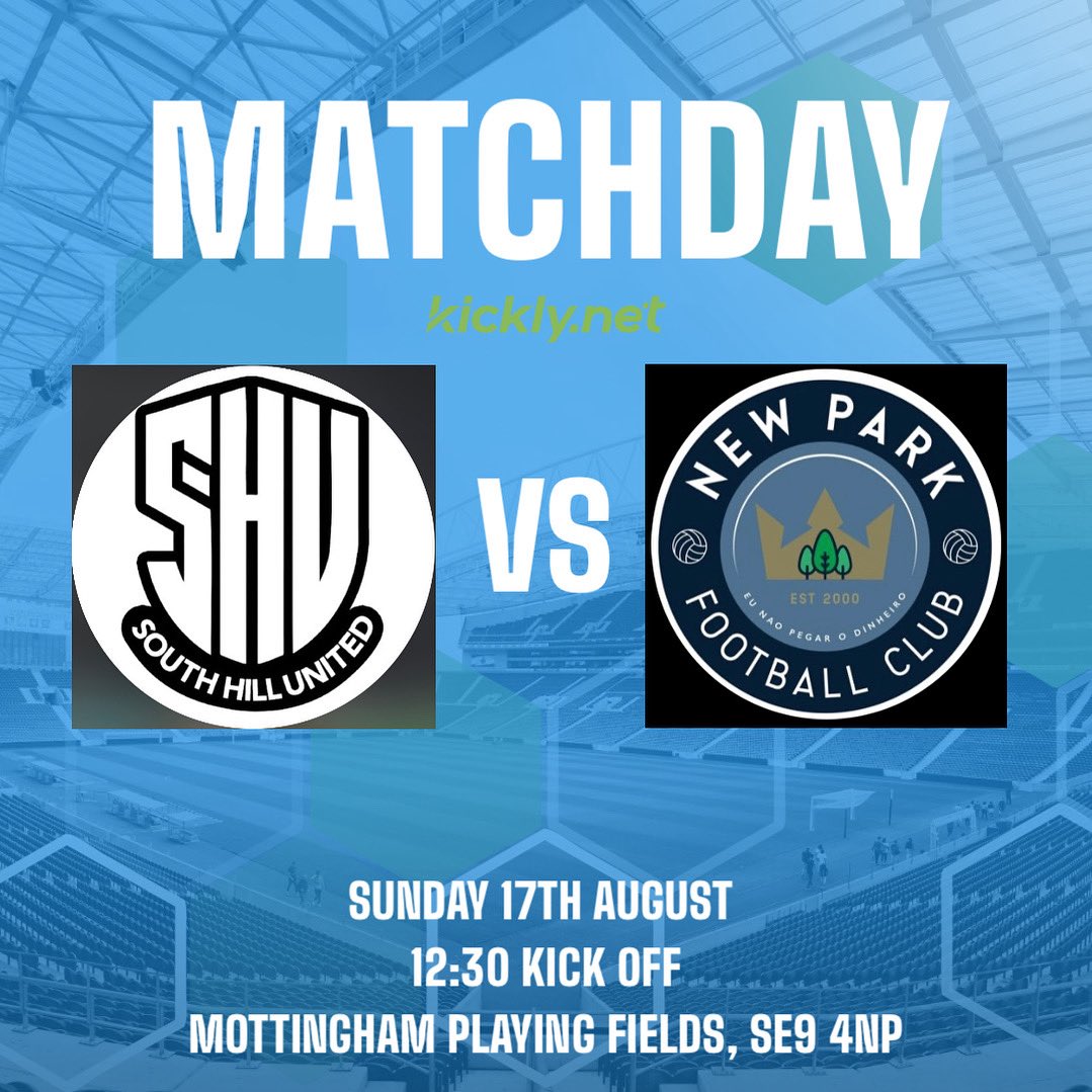 Our next pre season friendly sees us take on <a href="/SouthHill23/">SouthHill United</a> 

12:30 kick off - Mottingham Playing Fields, SE9 4NP