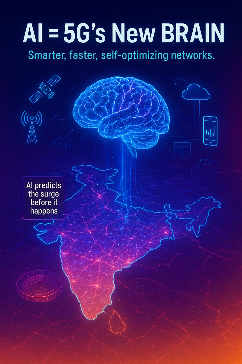 iampavankalyank's tweet image. 5G is fast.
But 5G with AI? That’s alive.
Here’s how Jio’s turning its network into a self-healing, prediction machine.
Full deatils on linkedin:
linkedin.com/posts/kethavat…
 #JioBrain #TelecomAI