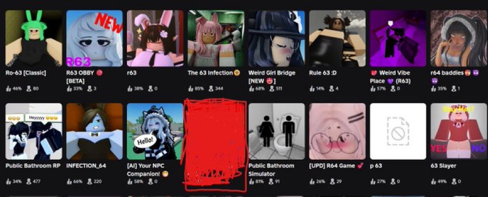 RealSchlep's tweet image. i’m creating the “unsafe environment”, meanwhile on Roblox