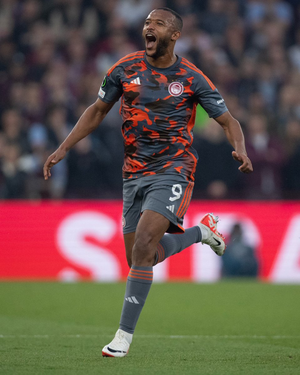 Conf_League's tweet photo. Goal scoring machine 🤖

#UECL || @olympiacosfc https://t.co/b5j0uXei7t