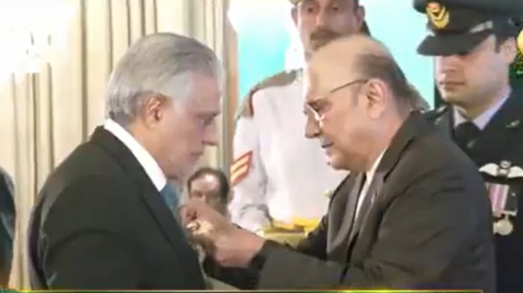 🇵🇰 Deputy PM &amp; FM Ishaq Dar awarded Nishan-e-Imtiaz, Pakistan’s highest civilian honour, for exposing India’s one-sided diplomatic attacks &amp; presenting 🇵🇰’s stance globally to ensure regional peace.
<a href="/MIshaqDar50/">Ishaq Dar</a> <a href="/ForeignOfficePk/">Ministry of Foreign Affairs - Pakistan</a> 
#Pakistan #IshaqDar #NishanEImtiaz