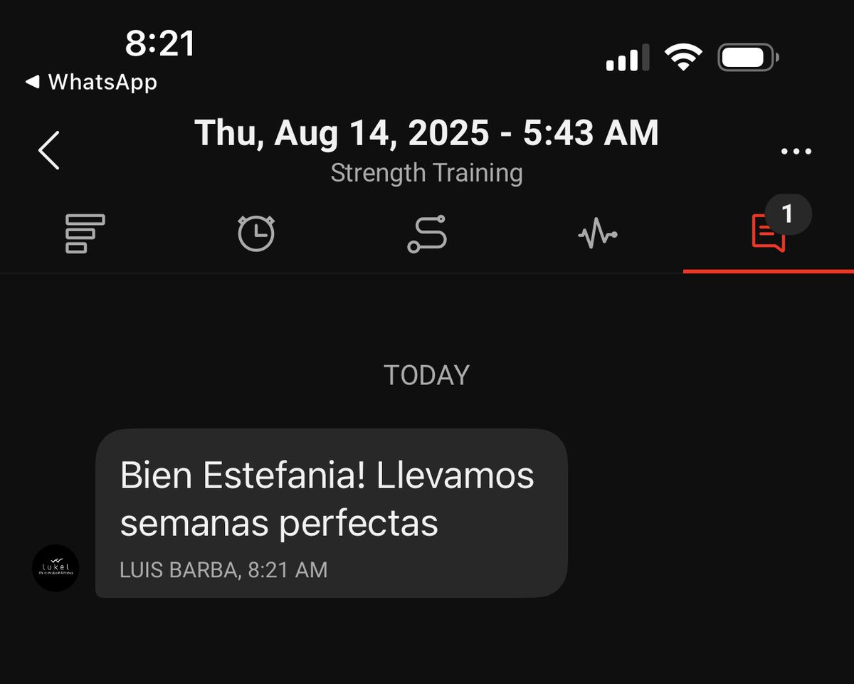 fanniivf's tweet photo. Me cuesta mucho levantarme a entrenar, pero luego me acuerdo que mi coach monitorea mi reloj y se me pasa porque me da pena no cumplir https://t.co/AExbcBG7ha