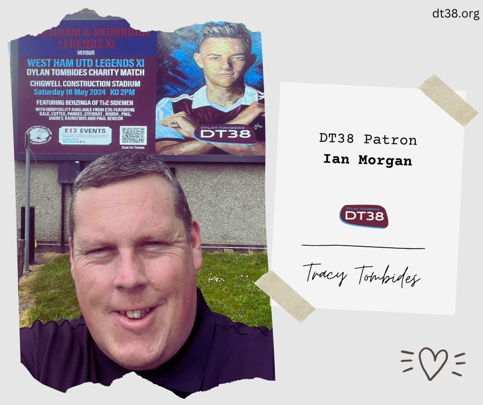 WeAreDT38 (@dylantombides) on Twitter photo We're thrilled to announce that Ian Morgan of <a href="/E13Events/">E13 Events</a> is now a Patron of DT38
Ian has offered unwavering dedication to DT38 both, personally, & through his outstanding events company E13 Events & raised more than £150k for us.
A great pleasure to welcome Ian to the DT38 team We're thrilled to announce that Ian Morgan of <a href="/E13Events/">E13 Events</a> is now a Patron of DT38
Ian has offered unwavering dedication to DT38 both, personally, & through his outstanding events company E13 Events & raised more than £150k for us.
A great pleasure to welcome Ian to the DT38 team