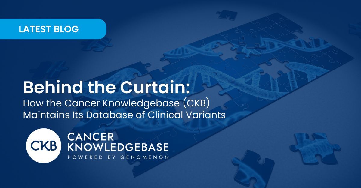 In genomics, context is everything. A variant's relevance can shift dramatically based on the latest research. That’s why maintenance is not an afterthought; it’s a core part of what makes #CKB trustworthy. Read how we keep CKB accurate, current &amp; trusted:genomenon.com/blog/cancer-kn…