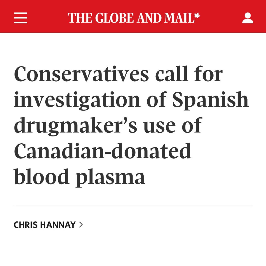 Canadians give blood to save lives, not to pad the pockets of foreign companies or the Prime Minister.

Yet foreign drugmaker, Grifols is turning plasma from Canadian donations into products for sale overseas.

At the same time, Brookfield Asset Management has been aggressively