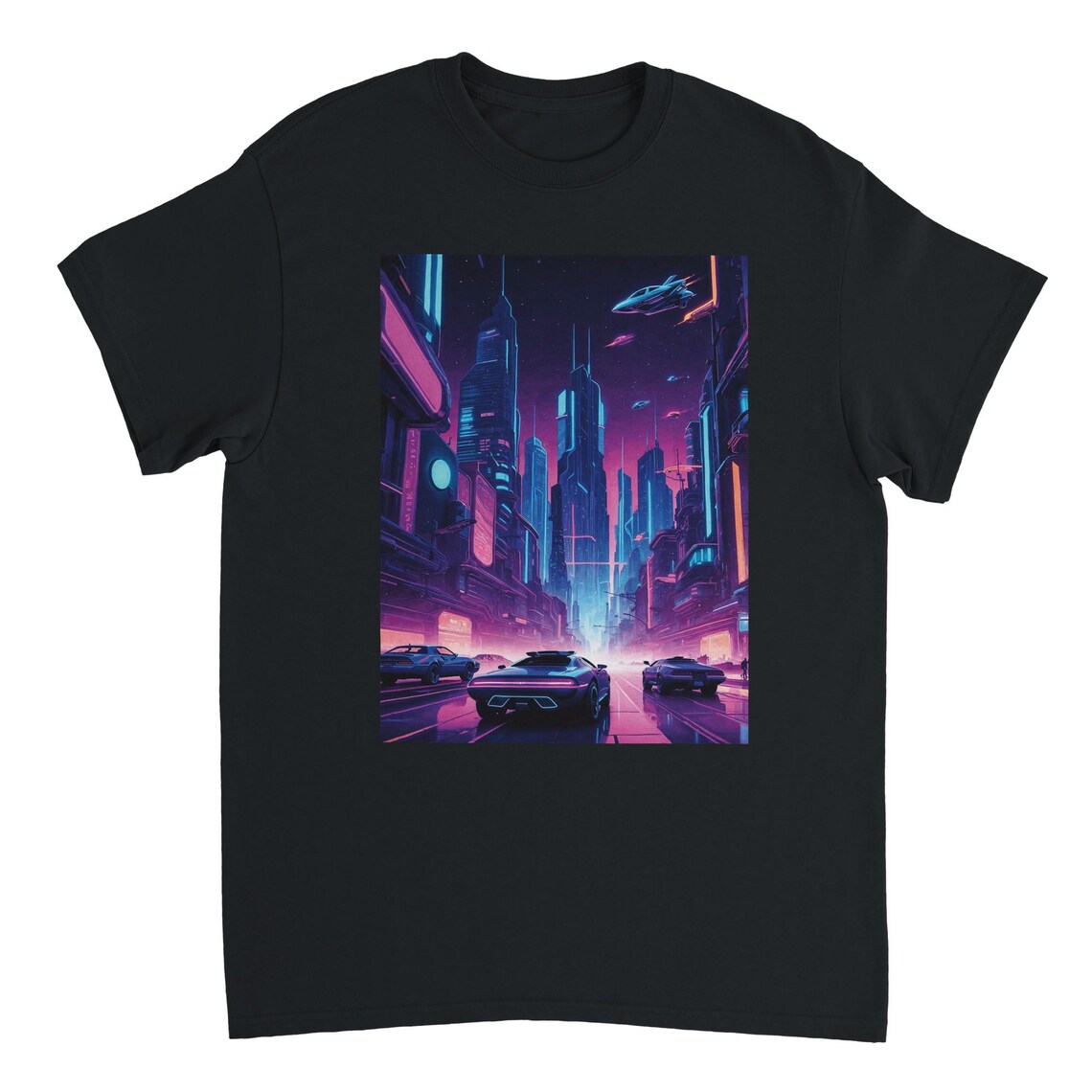 🚀 Step into the future 🌃
 Retro-Futuristic Neon Cityscape T-Shirt: flying cars, glowing skyscrapers &amp; neon vibes that scream #SciFi 🛸✨
Unisex, durable &amp; perfect for streetwear 🔥
🛒 Grab yours here: etsy.me/3Up89jg
#NeonAesthetic #Streetwear #FuturisticFashion