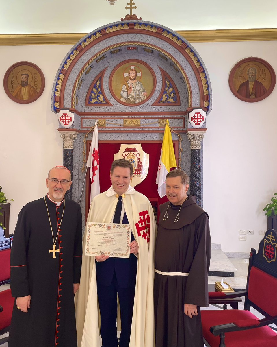 Immensely grateful for an audience with the Latin Patriarch of Jerusalem, His Beatitude Cardinal Pierbattista Pizzaballa OFM, and for his quiet diplomacy in the Holy Land. Thankful to all the Franciscans for their collective good work on behalf of the Holy Father 🙏