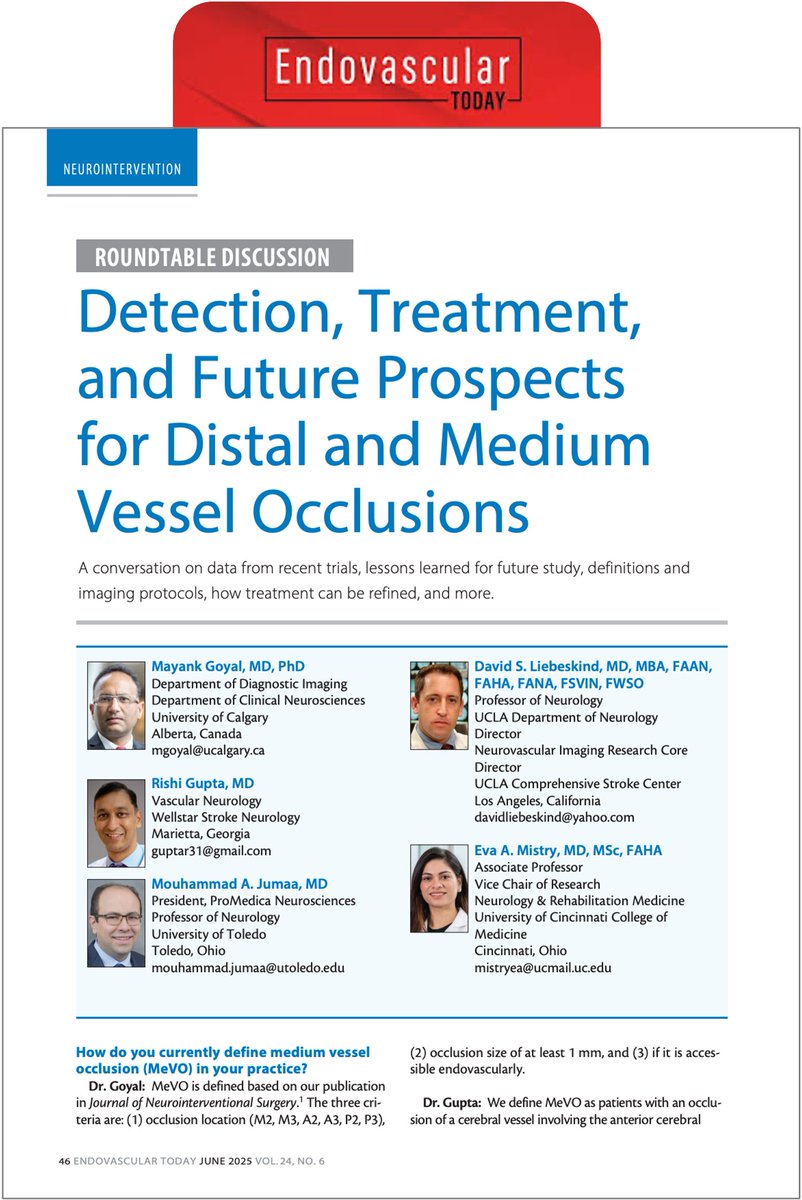 Rapid Medical (@rapid__medical) on Twitter photo As emphasized by Dr. Rishi Gupta in <a href="/EVToday/">Endovascular Today</a>, the #DISTALSstudy is ongoing and evaluates mechanical thrombectomy for MeVOs (Medium Vessel Occlusions) using devices specifically designed for smaller vessels in patients who didn’t receive IV thrombolytics.
Why it matters:
🔎 MeVOs As emphasized by Dr. Rishi Gupta in <a href="/EVToday/">Endovascular Today</a>, the #DISTALSstudy is ongoing and evaluates mechanical thrombectomy for MeVOs (Medium Vessel Occlusions) using devices specifically designed for smaller vessels in patients who didn’t receive IV thrombolytics.
Why it matters:
🔎 MeVOs