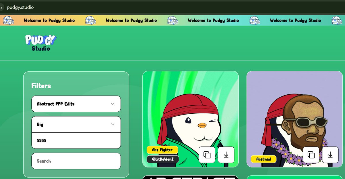 a wild abschad spawned on pudgy.studio