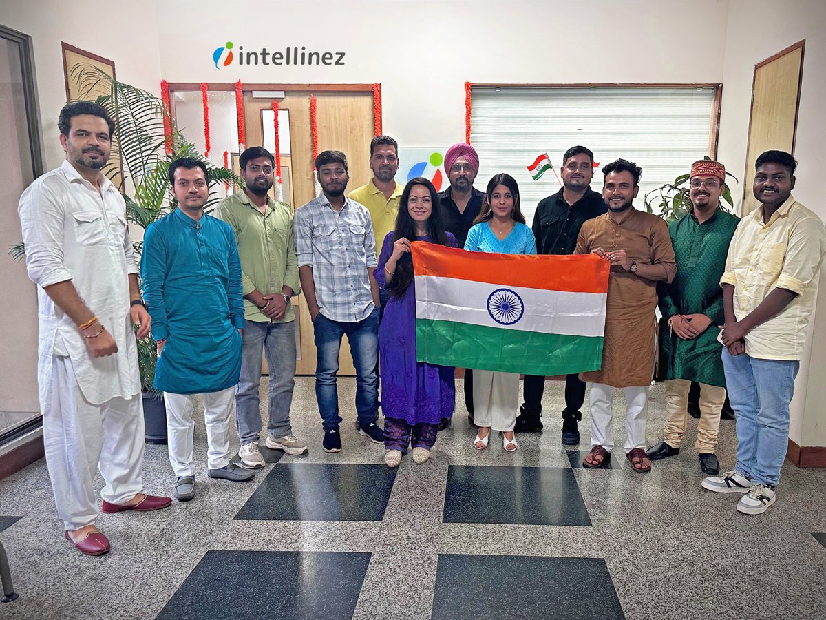 IntellinezSys's tweet image. Proud, united &amp;amp; unstoppable.

Team @IntellinezSys celebrated Independence Day 2025 with tricolor spirit and festive energy. Here’s to freedom, innovation &amp;amp; India’s bright future!

#IndiaAt79 #IndependenceDay2025 #TeamIntellinez #IntellinezSystems