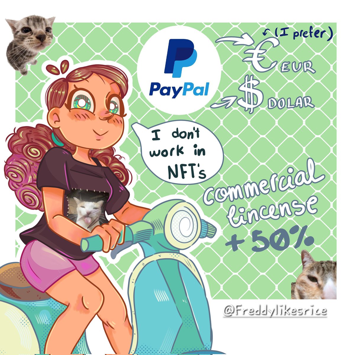 freddylikesrice's tweet photo. ⚙️ THIS IS HOW WE WORK:
1. Briefing (ideas + references)
2. Advance payment 💳
3. Approved sketch ✏️
4. Final artwork + minor adjustments
5. Delivery! 🎉

⏱️ Average time: 4-14 days  

#commissionartist #digitalart https://t.co/jKId3zXczn