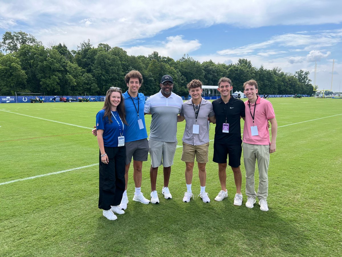 Several students taking Mike Wells' writing class this fall semester attended the Indianapolis Colts training camp earlier this month. GM Chris Ballard talked exclusively with the students, and Amanda Foster, BA'24, who writes for the Colts' website, caught up with the group.