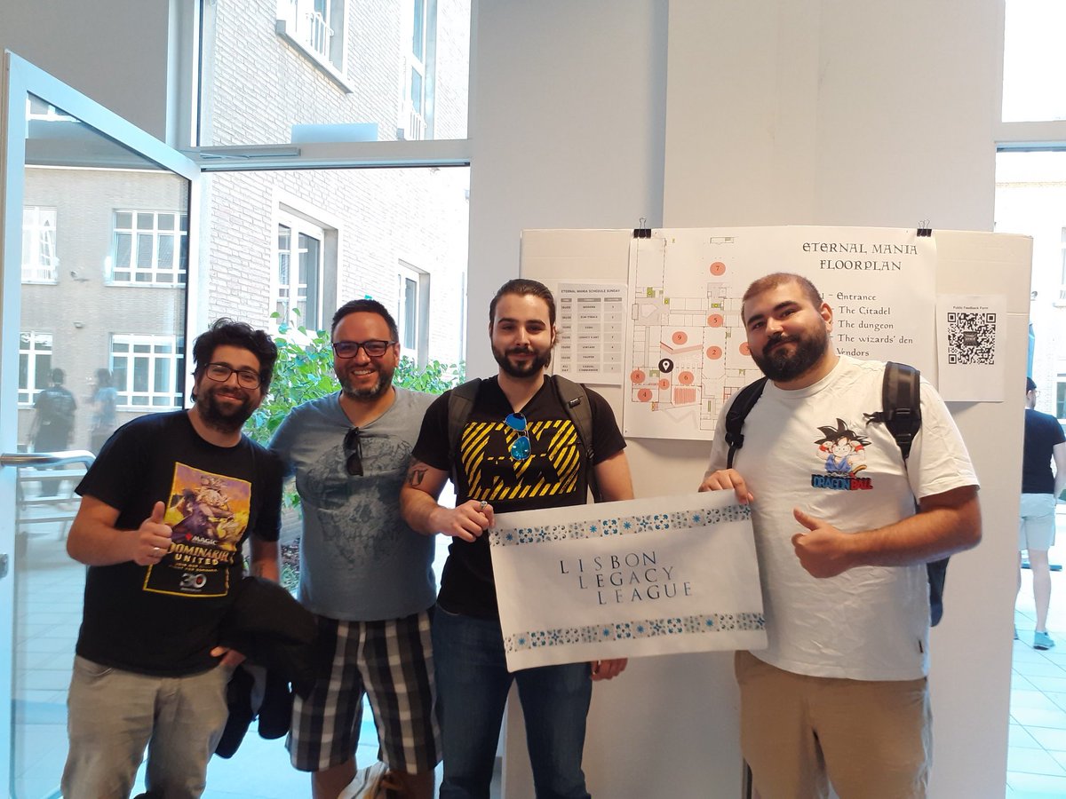 Lisbon Legacy League (@lisbonlleague) on Twitter photo Last sunday, we had the <a href="/EULegacyMasters/">European Legacy Masters</a> at <a href="/EternalManiaBE/">Eternal Mania</a> in Hasselt (Belgium).
Caué Alvaréz (second on the left) got 8th, congratulations!
The event was streamed by <a href="/BazaarOfBoxes/">Bazaar of Boxes</a> , you can check the livestream at their twich channel.
#MTGLegacy #ELM2025 Last sunday, we had the <a href="/EULegacyMasters/">European Legacy Masters</a> at <a href="/EternalManiaBE/">Eternal Mania</a> in Hasselt (Belgium).
Caué Alvaréz (second on the left) got 8th, congratulations!
The event was streamed by <a href="/BazaarOfBoxes/">Bazaar of Boxes</a> , you can check the livestream at their twich channel.
#MTGLegacy #ELM2025