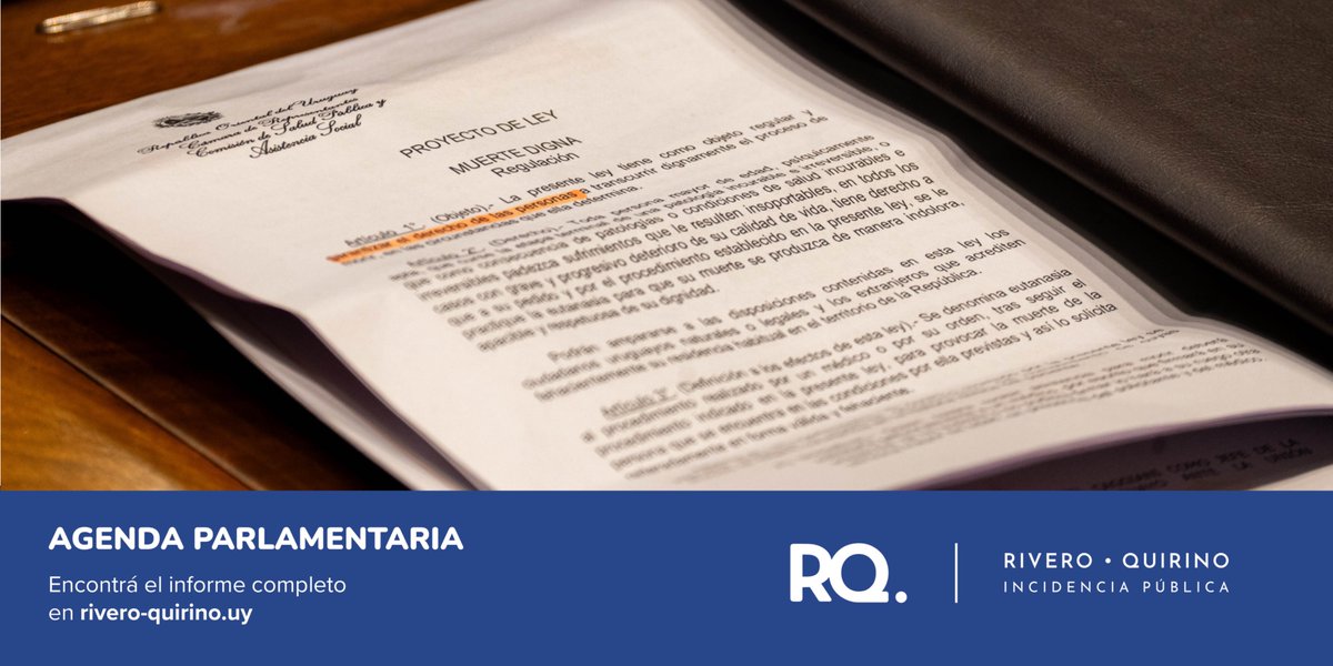 🇺🇾 Agenda Parlamentaria | semana 33

📌Diputados aprobó por mayoría el proyecto de ley de eutanasia.

📌 El Senado suspendió la sesión de interpelación al ministro Fratti, tras insultos del senador Sebastián Da Silva contra el senador Nicolás Viera.

🔗rb.gy/btag1z