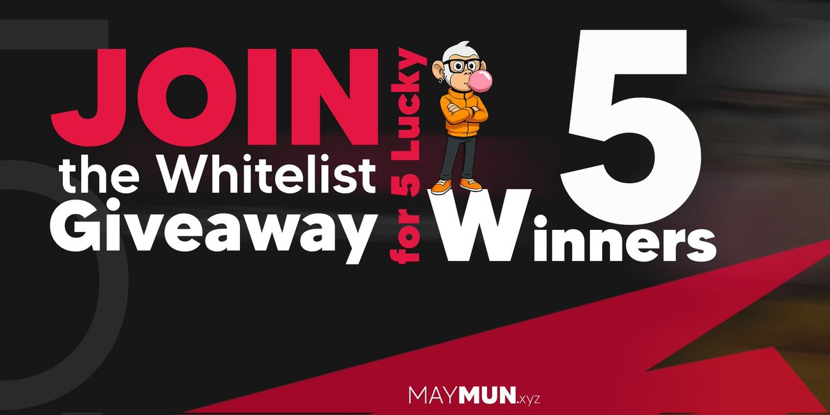 #Supra Community, it's time to rise! (2/5)
 We're offering early access to our very special #NFT  collection and a chance to #mint at a lower price. 
Only 5 lucky #winners will be chosen! 
✅Like, 🔄retweet, and 👍follow. 
♾Tag 1 friend and comment "#Maymun"  
🎫Win your