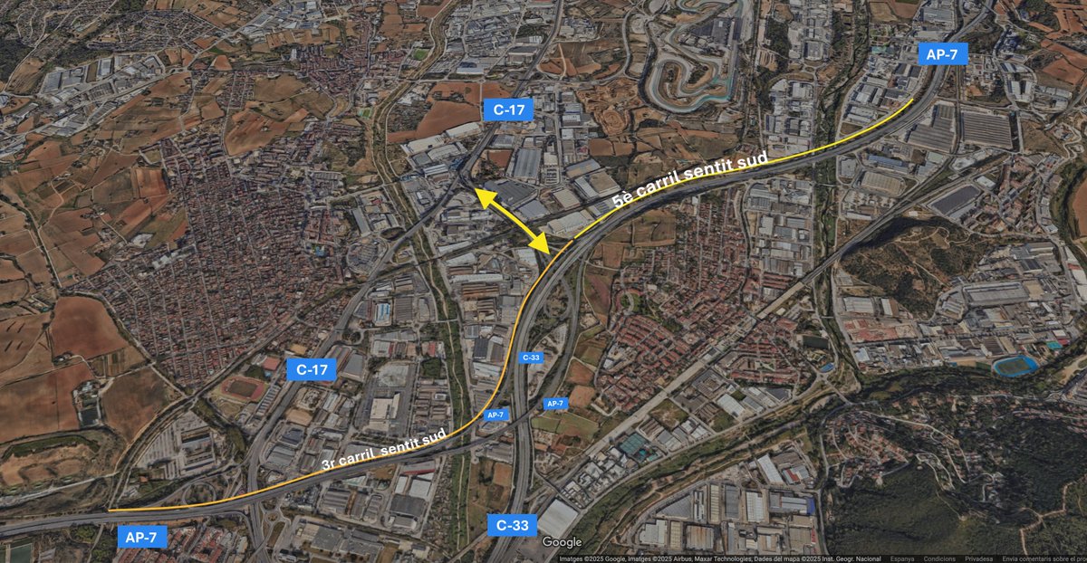 x_escribano's tweet photo. 🛣️ ✏️ Licitada la redacció dels projectes per a l'augment de la capacitat de l'AP-7 – Enllaç C-33 i C-17

Creació de carrils addicionals en sentit sud. Encomana de gestió #MITMS a la Generalitat de Catalunya.

Dimensionament inversor de les obres a projectar: 20.000.000€ https://t.co/20IdiOuEe8
