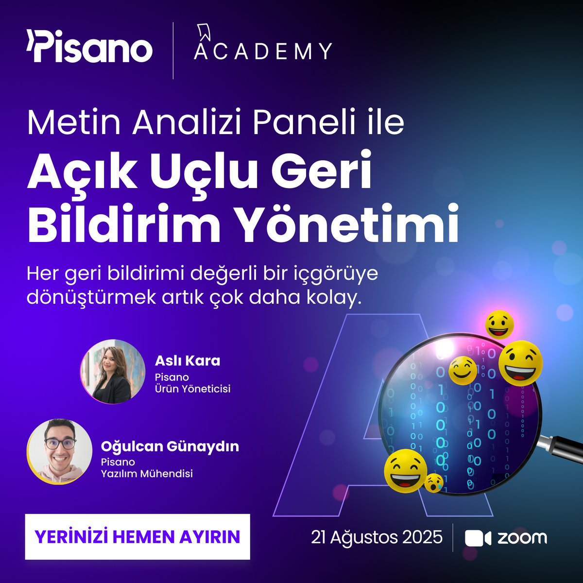 💬 Açık uçlu müşteri geri bildirimlerini yönetmek artık çok daha kolay!

📊 Metin analizi paneli ile güçlü yapay zekayı günlük iş akışınıza nasıl entegre edebileceğinizi gerçek örneklerle keşfedeceğiniz bu webinarı kaçırmayın.

hubs.la/Q03CMl0R0