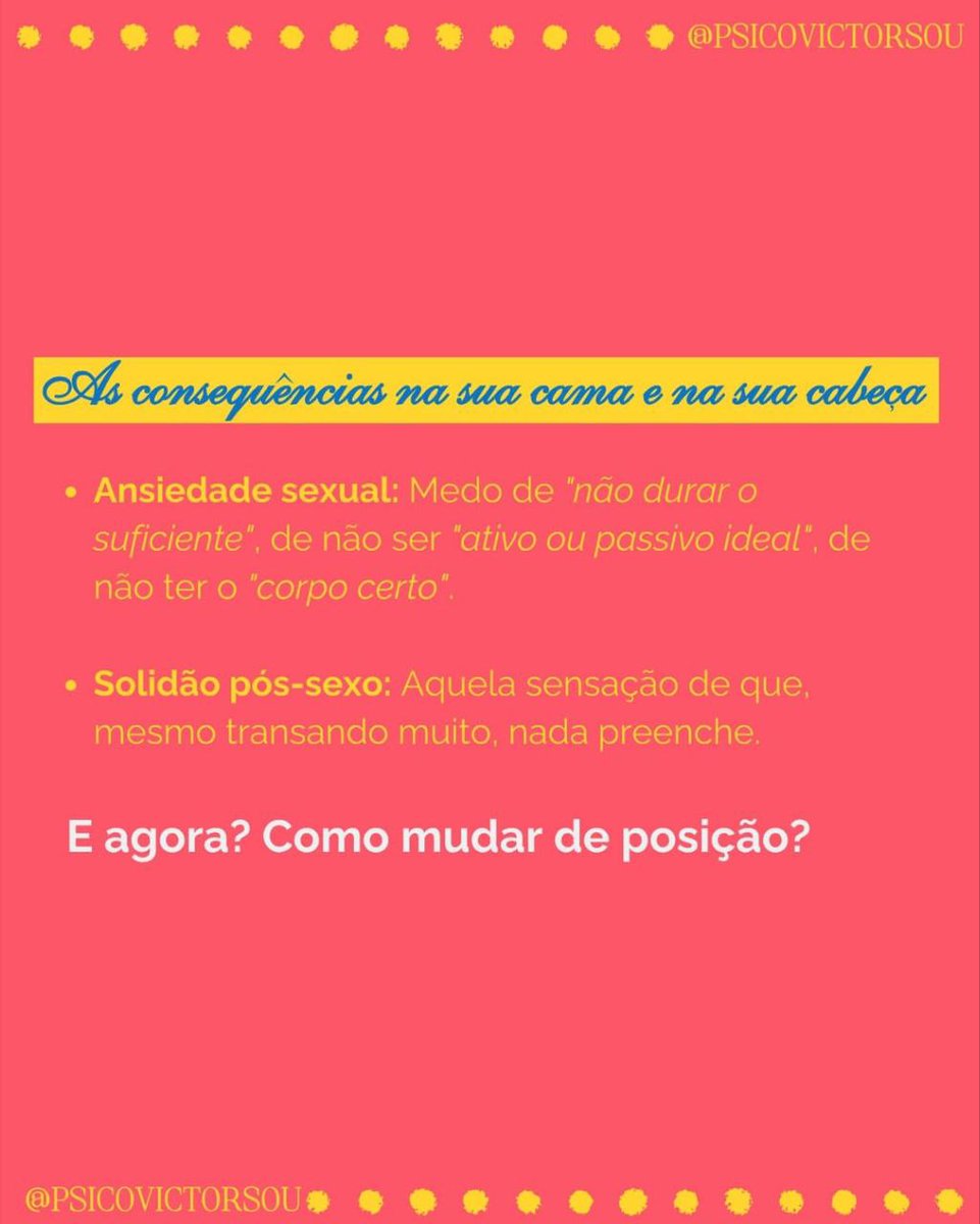 O pornô não é escola pra sexo. Antes de qualquer coisa, é um filme. Então não se cobre por performances.
#SexoSemPenetração #Gouine #Gouinage #Sexo #Frottage  #VisibilidadeGouine